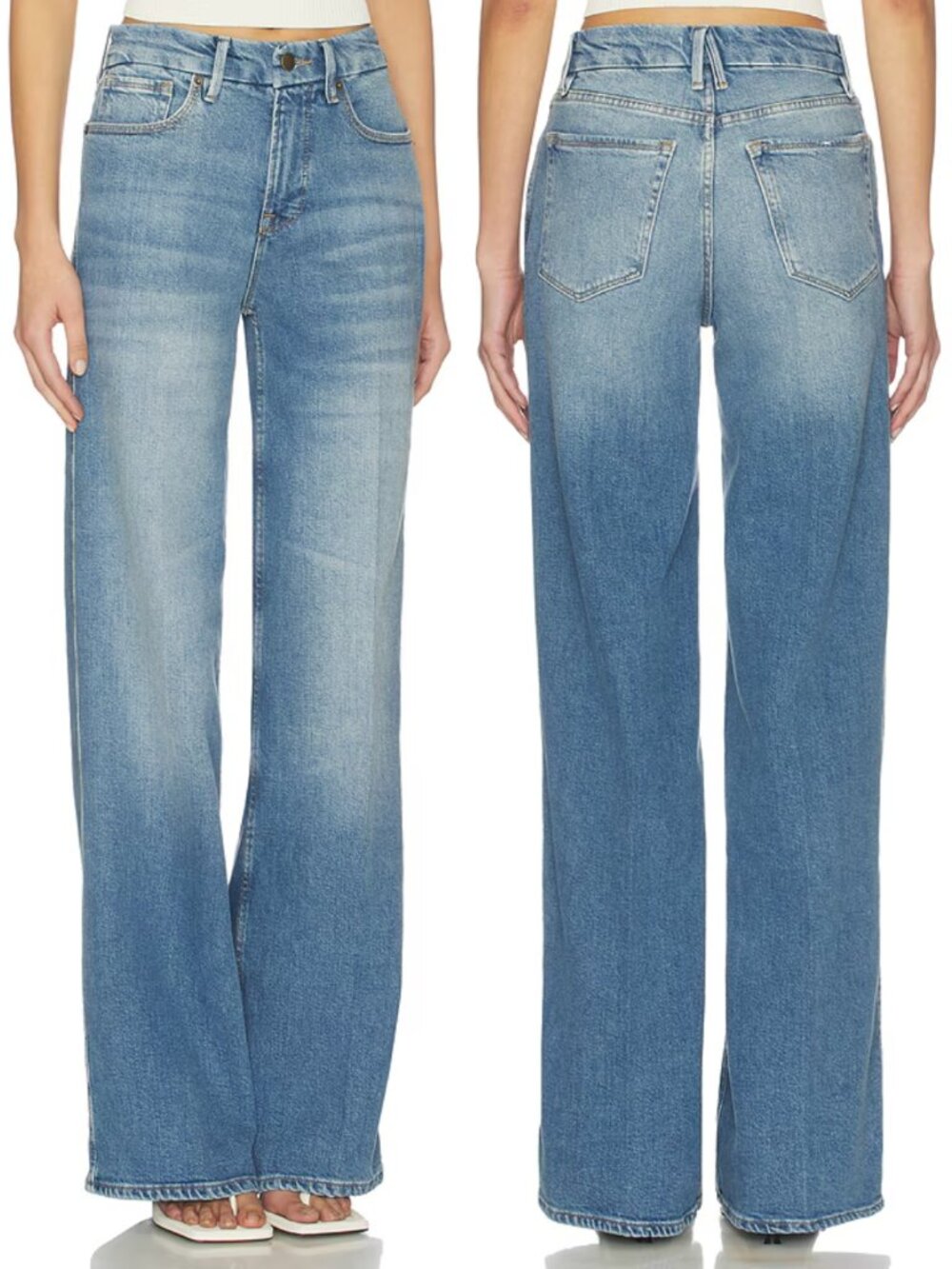 Good American Soft Tech Good Skate Wide Leg Jeans